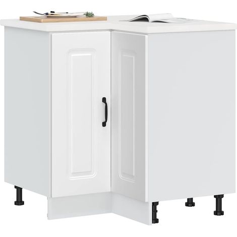 vidaXL Mobile Base ad Angolo Cucina Kalmar Bianco in Legno Multistrato