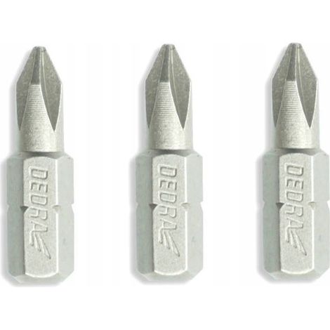 Punte per cacciavite Phillips Dedra PH1x25 mm, 3 pezzi (1/3)