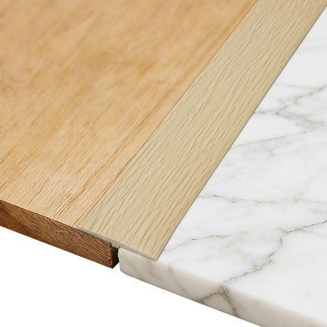 Barre de transition en T, autocollante, en PVC, pour seuils de porte en PVC, compensation de hauteur du sol, pour parquets, seuils stratifiés, grain d'érable, 2 m x 5 cm (1/5)