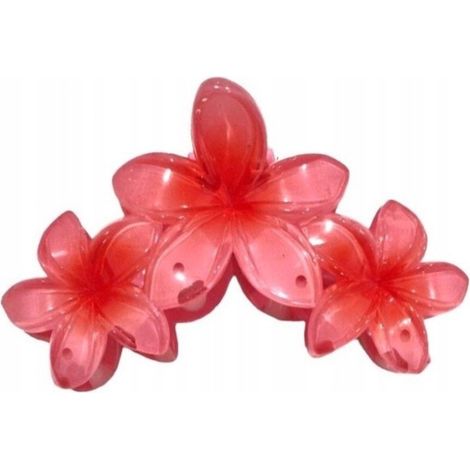 Fermaglio per capelli, taglia XL grande, triplo fiore, rosa, 7 x 11 cm, SP386 (1/3)