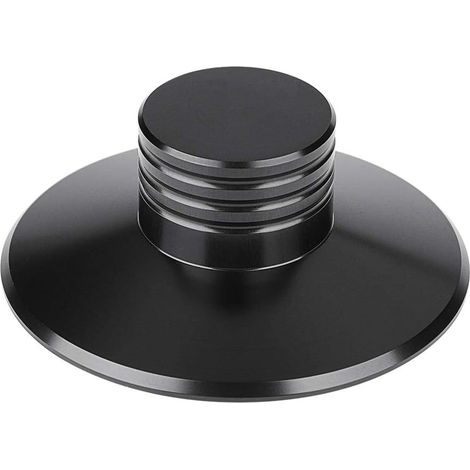 Stabilisateur de Poids en Aluminium de Platine Disque Vinyle - Stabilisateur de Disque en Métal Pince de Poids des Disques Stabilise la Vitesse de Rotation Réduit Les Vibrations (Noir) (1/5)