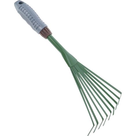 9-Tooth Garden Cleaning Rake in Green Iron (1/5)