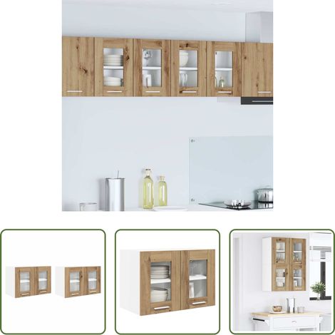 Rangement cuisine - Armoire suspendue Riga 2 pcs Chêne artisanal 60 x 31 x 40 cm (1/5)