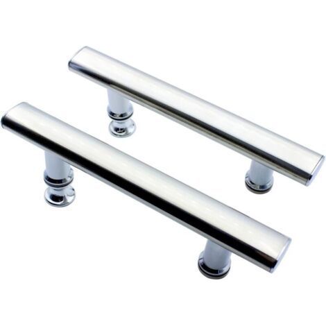 Lot de 2 poignées de porte de douche carrées avec boutons en plastique pour cabine de douche, cabine de douche, trou à trou central 145 mm (1/4)