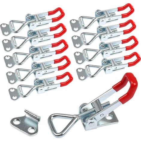 Spannverschluss,10 Stück Hebel Verschluss Haltekapazität Türriegel Eckbefestigung Klein Kniehebelspanner Latch Button Toggle Latch 100kg (1/5)