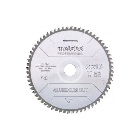 METABO 628448000 - Hoja de sierra MKS Aluminium Cut Prof para aluminio 305x30 mmDientes Z84 FZ/TZ 5º negativo