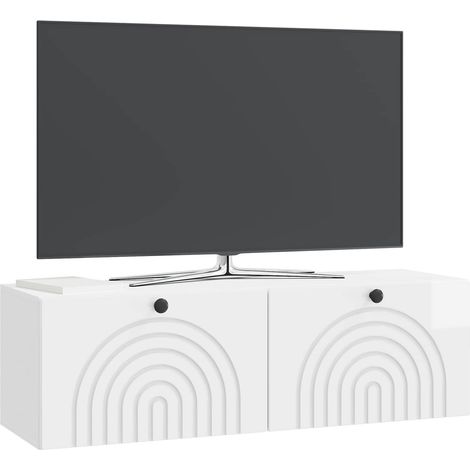 Maison Exclusive - Wandmontierter TV-Schrank Hochglanz Weiß 98 x