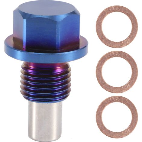 Bouchon de Vidange de Carter Dhuile,Yctze Adaptateur de Remplacement de Bonde de Bouchon de Vidange de Carter Dhuile Magnétique en Alliage Daluminium (M14x1.5)(M121.25) pourmagnetic oil drain plug.
