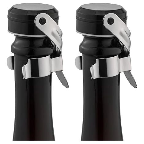 Porte-bouteilles en acier inoxydable pour champagne et vin (lot de 2, argenté)-AquaForge (1/5)