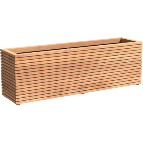 Adezz Pflanzgefäß Malaga Rhombus quadrat/rechteck aus Garapa-Hartholz Pflanzkübel 200x50x60,8 cm