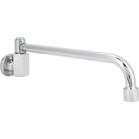 Robinet de cuisine semi-automatique mural en alliage de cuivre argenté, pivotant à 360 degrés (25 cm) (1/5)