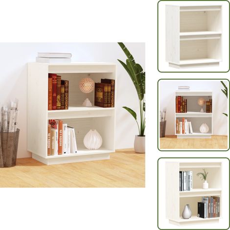 Armoire console Blanc 60x34x75 cm Bois de pin solide - Buffet - Meuble TV - Commode - Armoire Console - Rangement Intérieur (1/5)