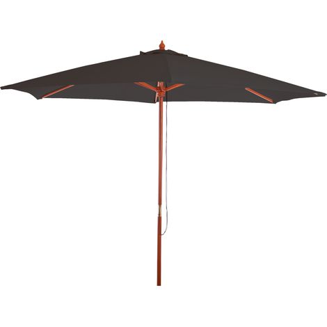 Parasol Florida, Parasol de jardin, Parasol de marché, Ø 3m polyester/bois 6kg, anthracite (1/5)