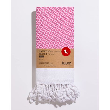 Lot de 4 serviettes de table lavables 100 % coton à séchage rapide, non pelucheux, rose, 33 x 45, idée cadeau de mariage (1/3)