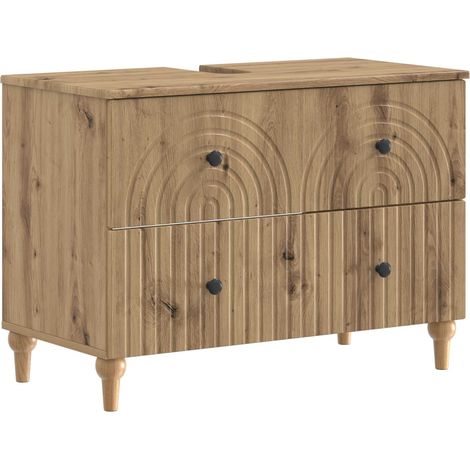 Mueble de lavabo para baño ALKMAAR Roble artisan vidaXL (1/5)