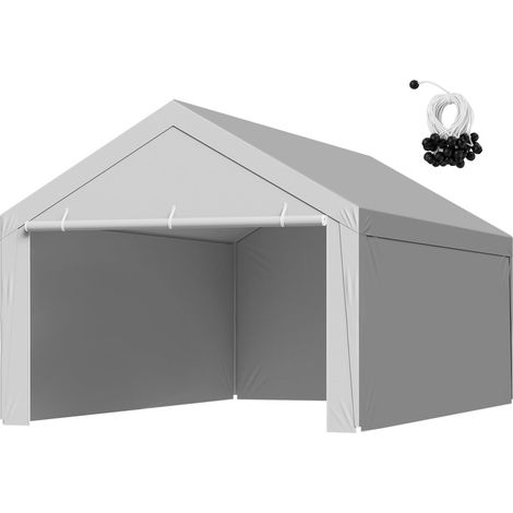 VEVOR Tettoia per Posto Auto Coperto, Telo Superiore per Tenda da Garage con Pareti Laterali e Rifugio Sferico 6,09 x 3,65 m, Resistente ai Raggi UV Impermeabile, Telaio non Incluso, Grigio