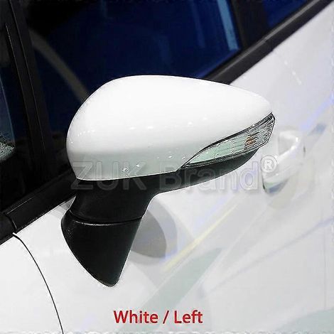 Farbig lackierte Außenspiegelabdeckung für Ford Fiesta 2009–2014 – Weiß, links