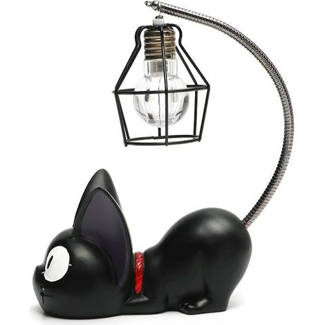 Veilleuse chat Kiki en résine, un cadeau original et créatif lampe décorative pour chambre d'enfant, avec veilleuse LED respirante. (1/4)