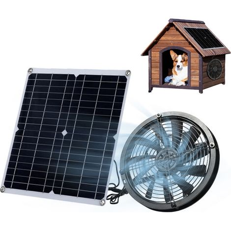 30W 18V Solar Panel Exhaust Fan, IP65 Waterproof Outdoor Solar Exhaust Fan, Portable Exhaust Fan for RVs, Greenhouses, Pet Houses, Chicken Coops (1/5)