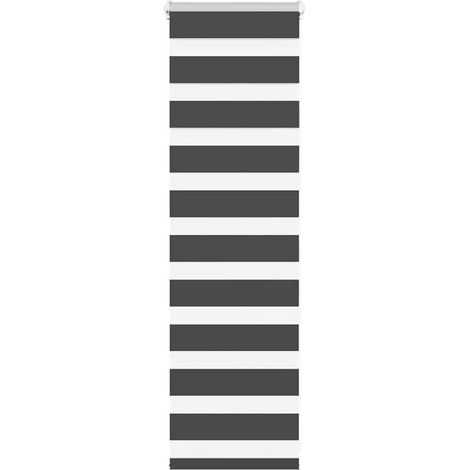 Doppelrollo Schwarz 40x100 cm Stoffbreite 35,9 cm Polyester