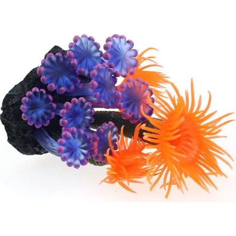 Décoration d'Aquarium - Corail Souple - Violet - Poisson d'eau Froide (1/4)