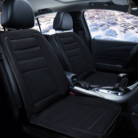 Jiubiaz Sitzheizung Auto 1 Stück 50x100cm Universelle beheizbare Sitzauflage Vordersitze 12V 2 Heizstufen mit Thermoschutz Schwarz (1/5)