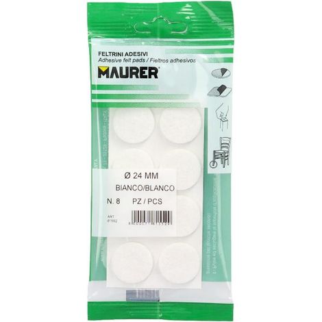 Fieltro Adhesivo Ø 24 mm. (Blister 8 Piezas) Blanco