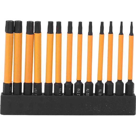 Tournevis Torx - Jeu De 13 Embouts Torx T5 À T40 En Acier Allié S2 - Pour Perceuse Et Visseuse À Chocs - Longueur 75 Mm - Manche Hexagonal Magnétique (1/5)