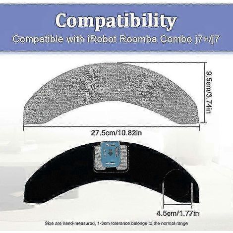 Paquete de 6 paños de microfibra lavables y reutilizables para aspiradora iRobot Roomba Combo J7 J7+ (1/4)