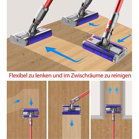 Bürste mit Doppelwalze Kompatibel mit Dyson V7 V8 V10 V11 Bodendüse Elektrobürste 360° Beweglich entworfen für Hartboden (1/5)