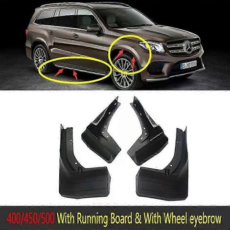 Bavettes de protection de haute qualité (x4) pour Mercedes-Benz Classe GL GLS X166 (2016-2019) 320, 350, 400, 450 et 500. Protection anti-éclaboussures. Garde-boue avant et arrière. (1/5)