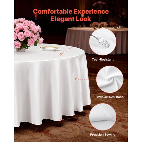 Nappe ronde blanche - 3048 mm - couverture de table en polyester (1/5)