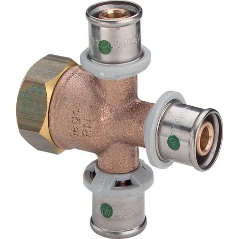 Viega Sanfix Fosta Sanfix P-Distribuidor, d 16mm, G 3/4, n 3 Bronce rojo Modelo 2126.08, 458164