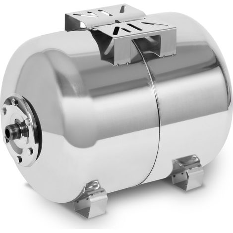 EBERTH Depósito a presión 50L, 6 bar, Intensificador de presión, Depósito, Globo, conexión 1" para bomba doméstica, bomba de pozo, acero inoxidable, Intensificador de presión, horizontal, pared 0.8mm (1/5)