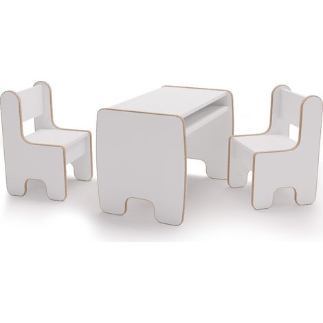 Tavolo e due sedie Timi per bambini MDF colore bianco