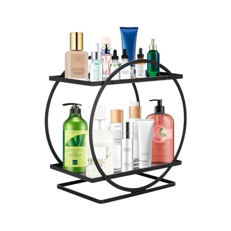 [JAMAIS UTILISÉ] Organisateur de salle de bain, étagère de rangement à 2 couches, étagère de rangement pour cosmétiques, étagère de cuisine, support en métal, étagère de maquillage pour salle de bain, (1/5)