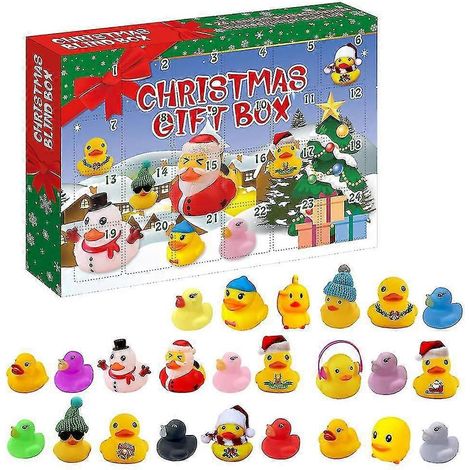 Calendrier de l'Avent de 24 jours avec canards en caoutchouc pour enfants, adolescents et amis.