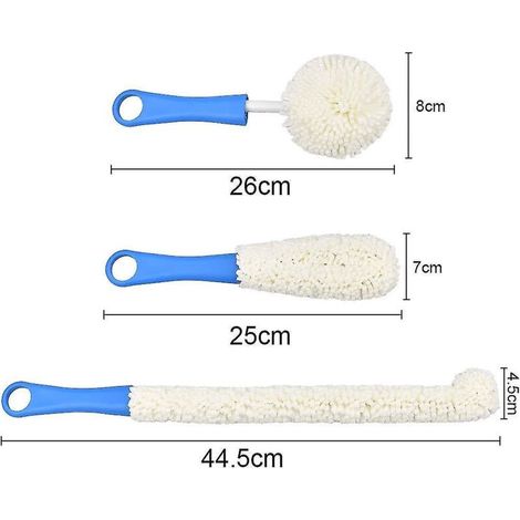Brosses de nettoyage Lot de 3 carafes en verre Brosse de nettoyage pour verre à vin et à champagne (1/4)