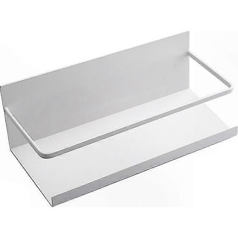 Magnetisches Kühlschrankregal, bohrfreie Küchenaufbewahrung, Wandregal für Gewürze und Küchenaccessoires, robuster Stahl, schwarze Oberfläche, 2er-Set, Maße 30 x 10 x 8 cm, ideal für Schränke und Türe (1/4)