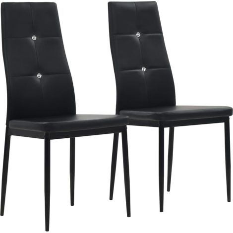 Sedie da Pranzo 2 pz Nere in Similpelle vidaXL (1/5)