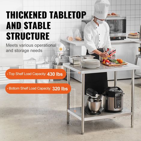 Table de Travail en Acier Inoxydable 61 x 91 - 4 x 86 - 4 cm (1/5)
