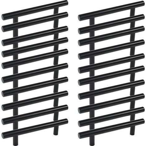 Lot de 20 Poignee Meuble Doré Poignée de Meuble Cuisine Dorée Poignée de Meuble Dorée en Acier Inoxydable Entraxe 160mm, noir (1/5)