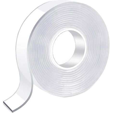 Hochleistungsfähiges, ablösbares doppelseitiges Montageklebeband 10 x 100 cm (0,4" x 39,4"), transparentes Nano-Doppelklebeband, robustes Mehrzweck-Bilderaufhängeklebeband (1/5)