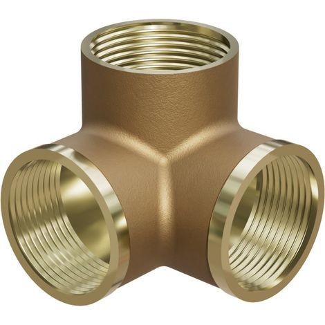 Mexen BRASS raccordo a T in ottone 3D 1/2" FF x 1/2" FF x 1/2" FF - W97425-121212 (1/2)