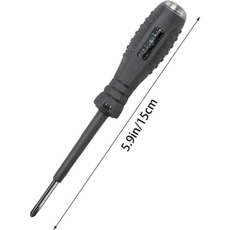 Tournevis testeur de tension, testeur de circuit CA 100-500 V avec affichage LED néon, outil de test électrique à double pointe (1/4)