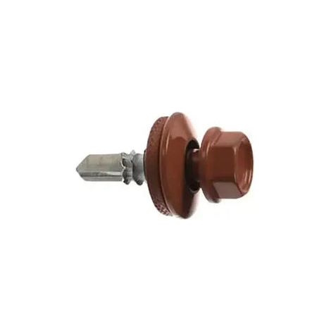 Vis auto-perceuse pour tôle métallique, rouge brique Mat RAL 8004, 250 pcs, 4,8x20mm
