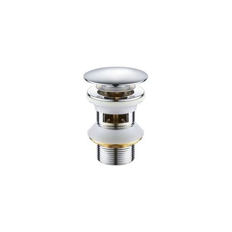 Bonde de lavabo universelle pop-up click-clack, trop-plein, laiton chromé, 1-1/4" – (1/5)