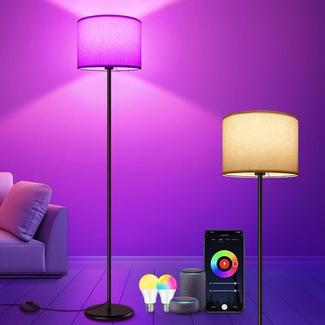 Lampadaire LED à intensité variable, 156 cm, RVB pour salon, contrôlable via application, compatible avec Alexa/Google Assistant, 16 millions de couleurs, mode bricolage, mode musique et (1/5)