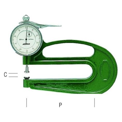 Jauge d'épaisseur METRICA 43032 – Lecture 0,01 mm, bras 50 mm
