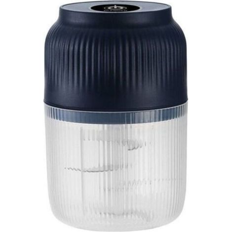 Hachoir électrique sans fil 300ml, 3 lames inox, rechargeable USB, pour viande, légumes, chocolat (bleu) (1/4)